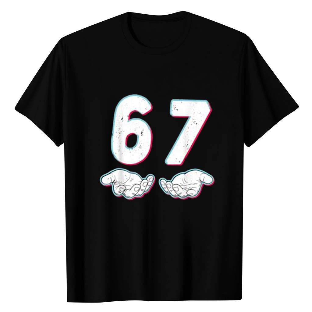 Ladies' Digital Printed Casual Round Neck Short Sleeved Top