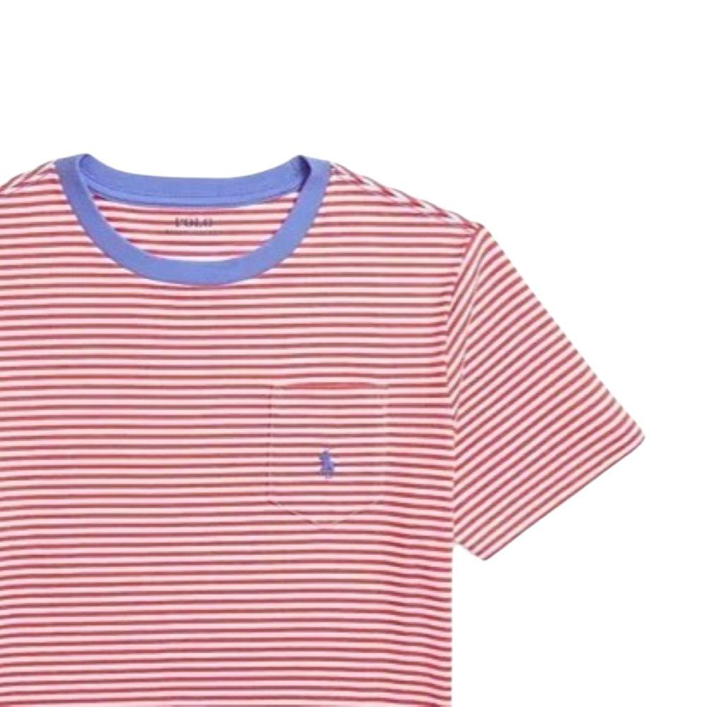 Polo Ralph Lauren Bomullrandig T-shirt med ficka Barn Toppar Blå 323974392-001