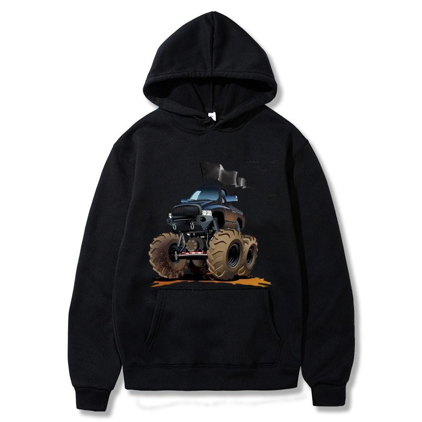American Monster Truck Bigfoot Printed Hoodie Autumn Winter Street Fashion Hoodie Daily Casual Warm Hoodie Holiday Gift