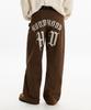 HOODHOOD Hd Chain Embroidery Cotton Pants Brown