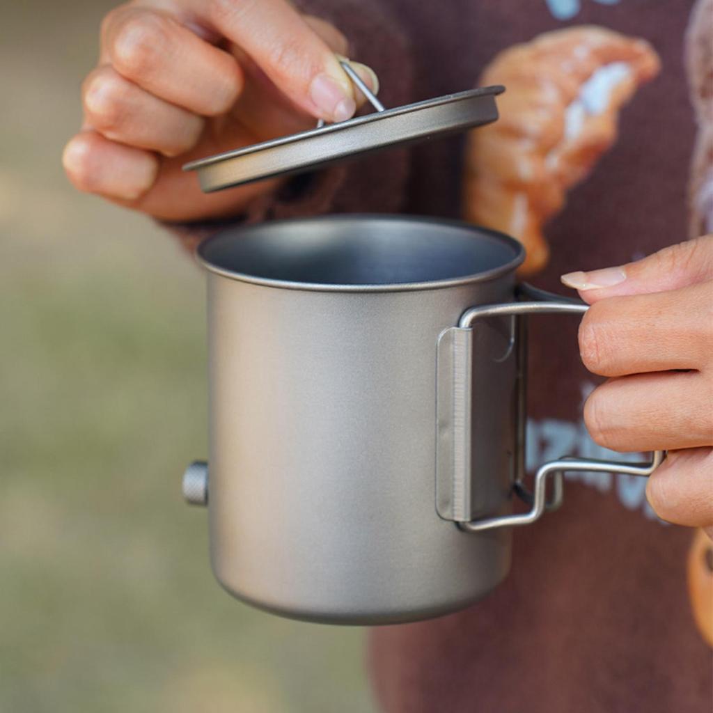 Water Kettle Portable 111ml Grade Titanium Pour Over Coffee Kettle Gooseneck Spout Folding Handle For Camping Hiking Travel