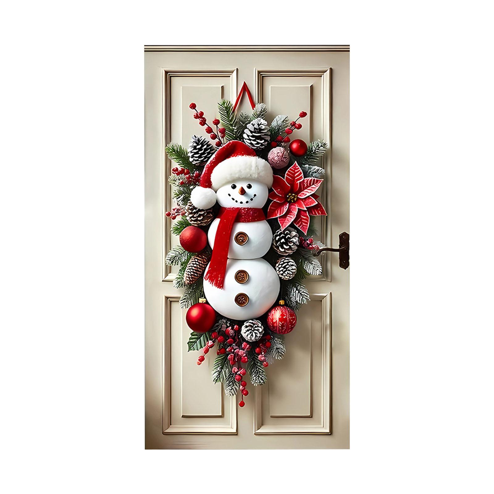 

180x90cm Christmas Door Cover Decoration Santa Claus New Year Xmas Background Decor Outdoor Photo Door Curtain Hanging Blanket