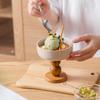 Französische Retro-Dessertschale, hochästhetische Eiscreme-Tasse mit hohem Fuß, kreative hölzerne Schüssel mit hohem Fuß, für Zuhause, Eiscreme-Puddingbecher