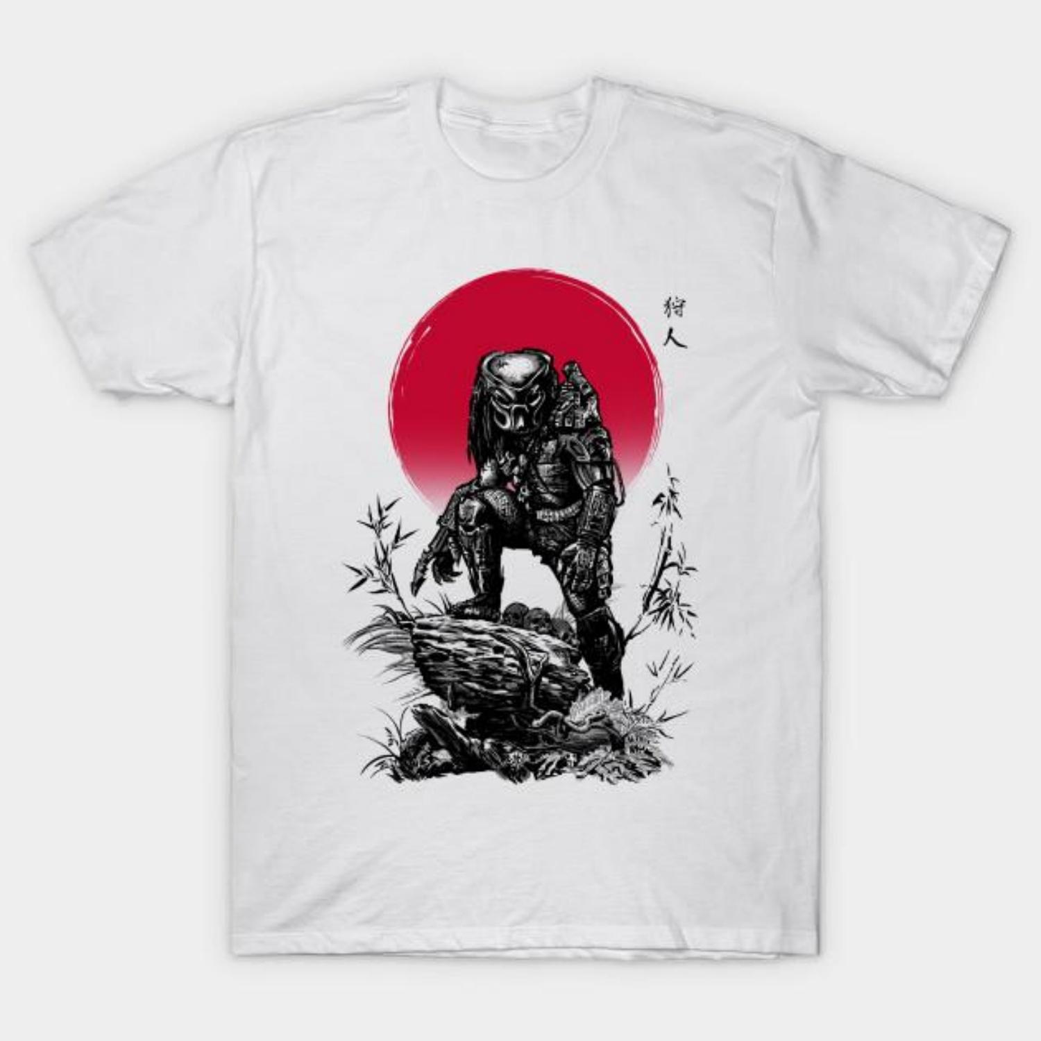 

Men Black Print T-shirt Red Sun Hunter No-Cut Transfer Paper Print Cotton Tshirt S чёрный