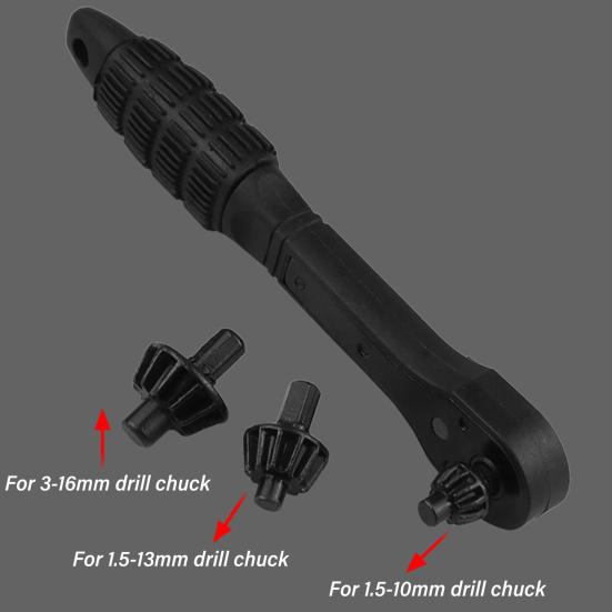 Ratchet Drill Chuck Key Wrench Anti-Slip Handle Ergonomic Multipurpose Universal Double Head Drill Press Chuck Key Mini Ratchet Spanner