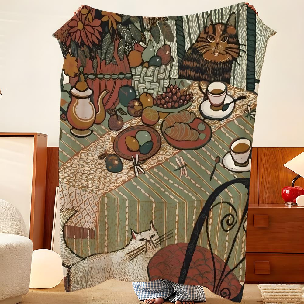 Artist E-Elina A-Adrshina Throw Flannel Throw Blanket, Lightweight Cozy, Durable Washable Cute Cool