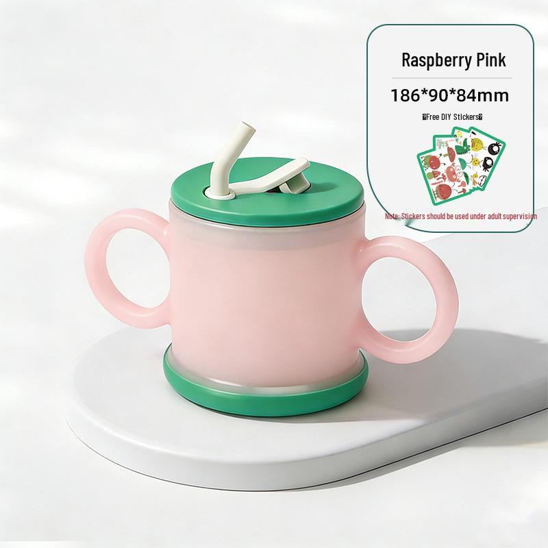 Customizable Children s Anti-Fall Milk and Water Straw Cup for Kindergarten