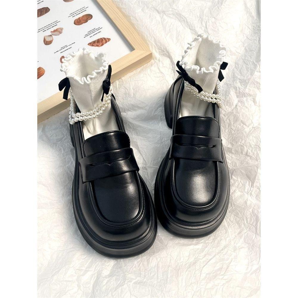 French platform small leather shoes women's British style 2025 new spring and autumn retro jk uniform Mary Jane shoes versatile single shoes