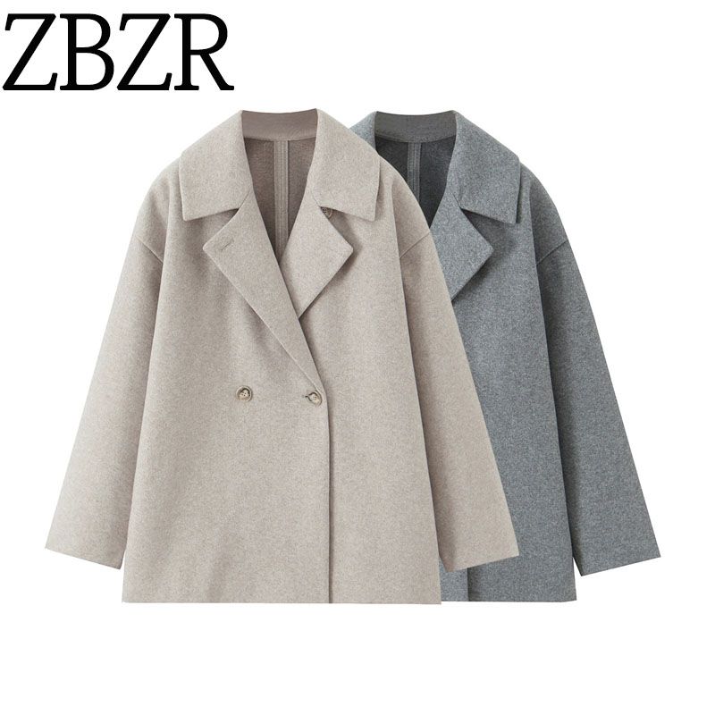 Za Autumn and Winter New Arrivals Women's Clothing Zr European and American Style Fashionable Loose Soft Double-Breasted Coat Jacket 5070650