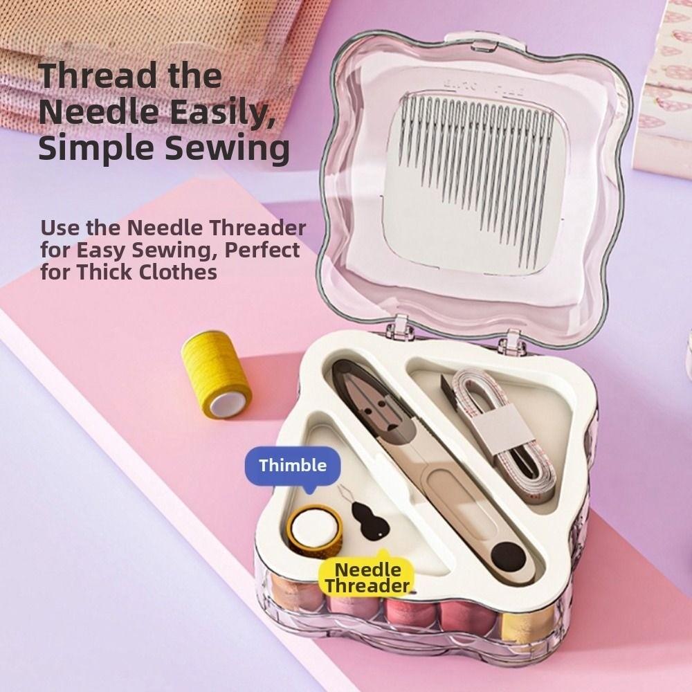 Partitioned Mini Sewing Box Set Portable Magnetic Needle Thread Box Home Sewing Box  Apparel Crafts
