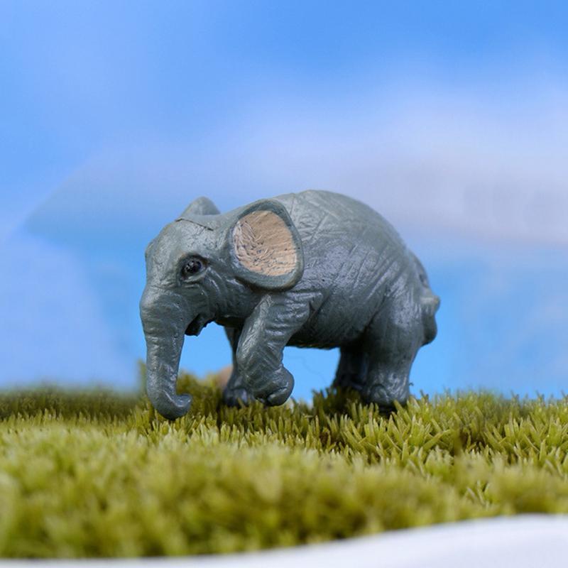 Mini Simulation Elephant Ornament DIY Micro Landscape Accessory Home Decor Ornament 5PC