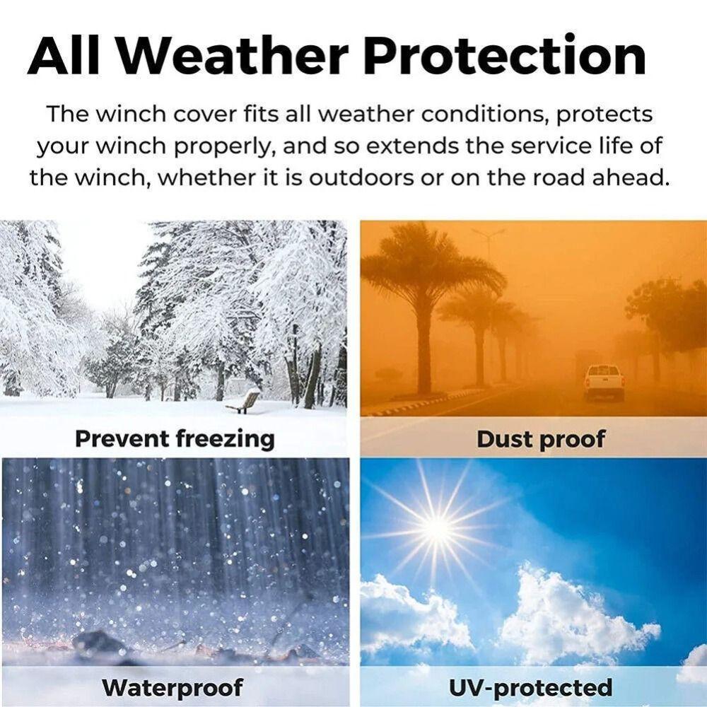 Waterproof Winch Protection Cover Tear Resistant Badlands Winch Cover  Car Accessory