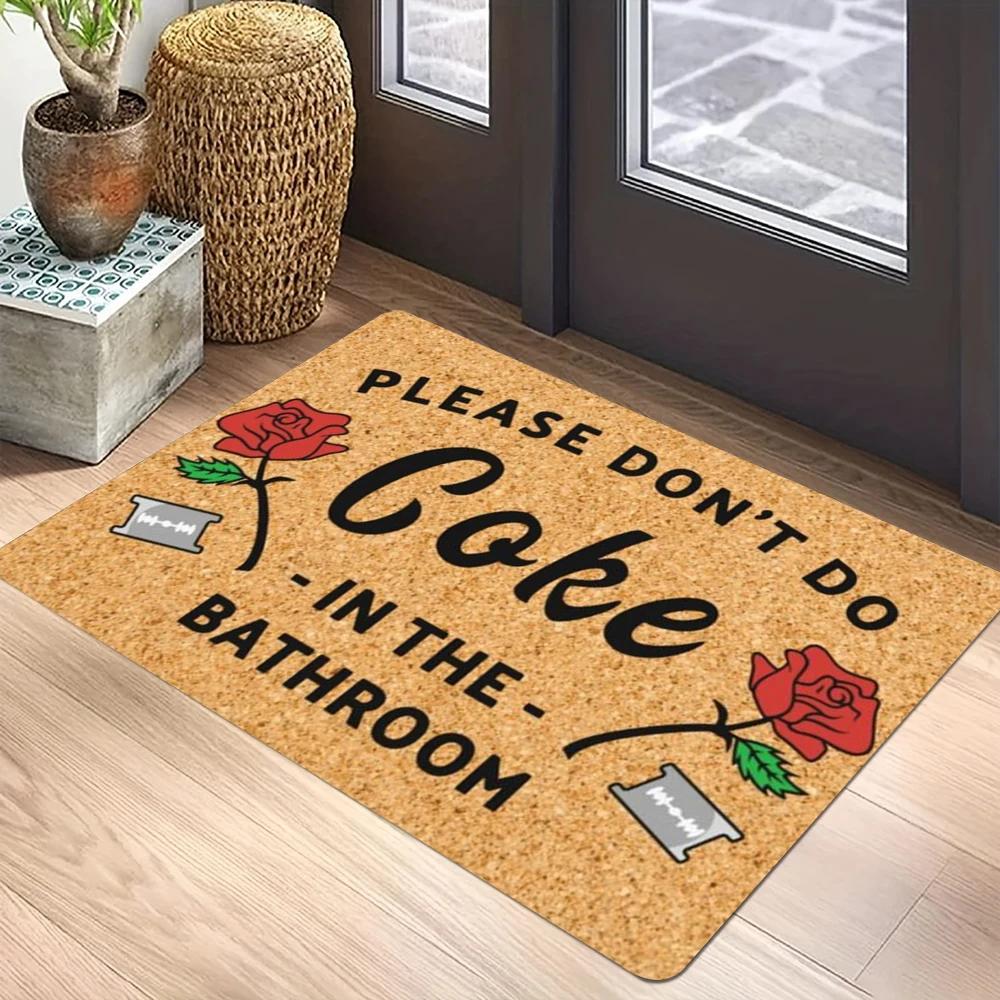 

Modern Pop Art Typography Carpet Mat Rug Quote Rose Cork Texture Home Decoration Bathroom Entryway White Black Brown Pink Red 1p40x60x1cm