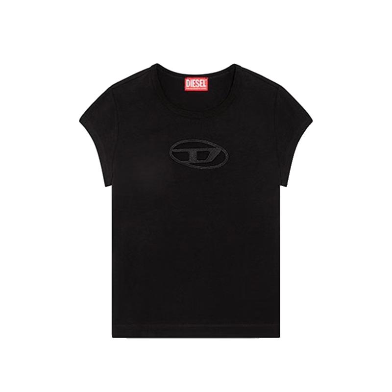 

Diesel Women s Cutout Big Logo Short Sleeve T-Shirt A062680AFAA 9XXA XS