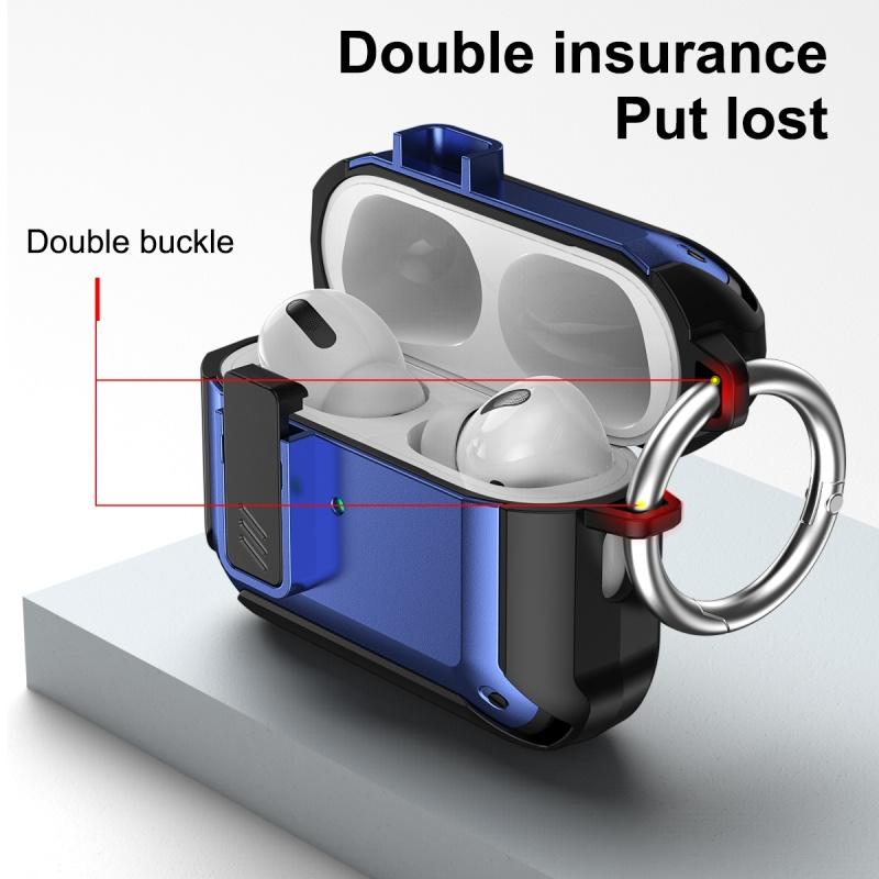Thickened Anti-fall Contrast Color With Actively Switch Case For AirPods 1 2 3 4 Pro Pro2 With Round Buckle Soft Earphone Cover