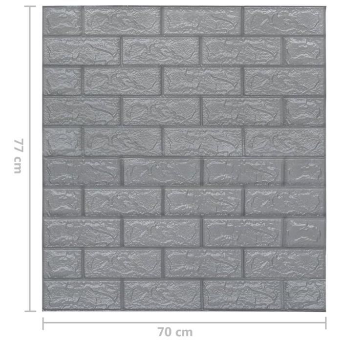 VidaXL Papier peint 3D autoadhésif Briques 20 pcs Anthracite