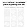 9Pcs Reusable Drawn Stencil 9 Pieces Set Spray Painting Mold Hollow Drawing Stencil Art Hobbyist