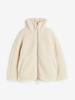 Women's White Faux Fur Longline Coat, Thick Plush Teddy Jacket, Winter Warm Outerwear