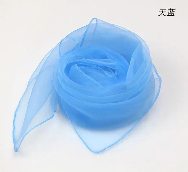 50 pezzi 60x60cm Foulard Quadrato Caramella Donna Performance Piccoli Foulard di Seta Sciarpa Hijab Foulard di Chiffon