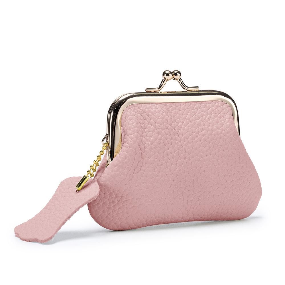 Small retro change bag women s European and American new first-layer cowhide coin bag storage bag mini clip bag 1614₽