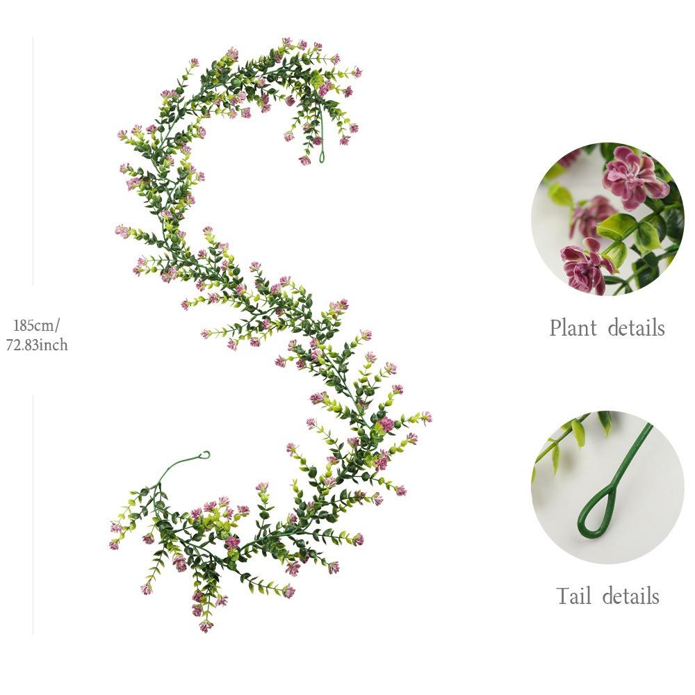 132 Flowers Artificial Eucalyptus Vines Multicolor Multicolor Flower Simulation Plant Garland Leaves Green Photo Props
