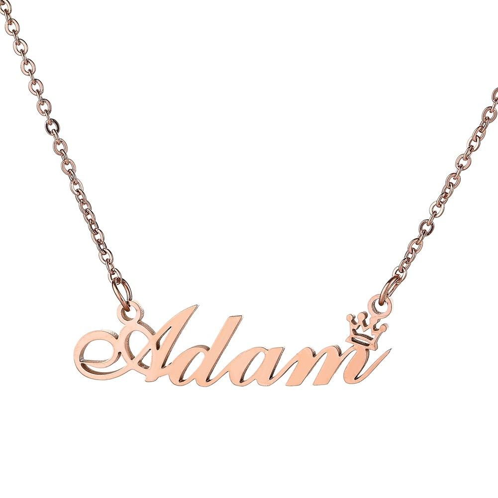 Bulk Jewelry 18k Gold Plated Customized DIY Name Letter Pendant Necklace Non Fade Tarnish Stainless Steel Custom Name Necklace