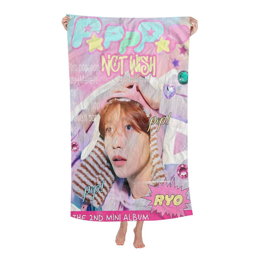 Kpop Band N-NCT W-Wish Singer Beach Towel Colorful Bath Towels For Girl Microfiber Quick Dry Sand Free Beach Yoga Spa