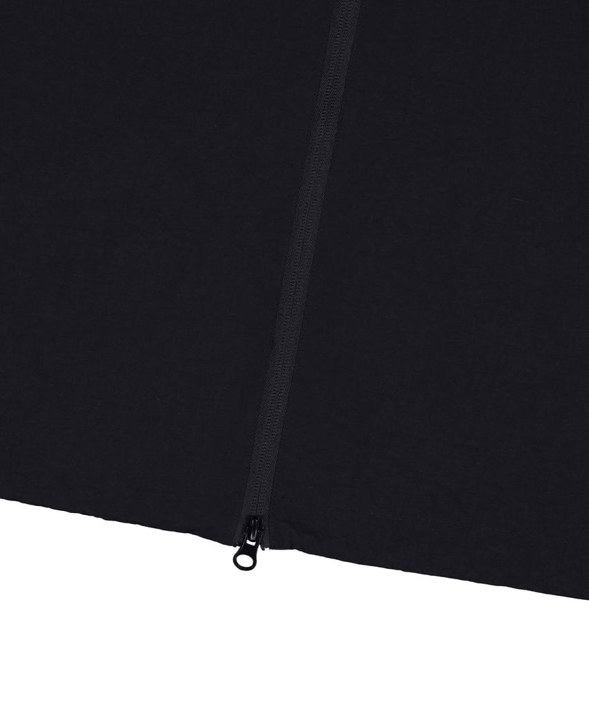 STANDARDERROR 87-Stan268 Nylon Track Color Block Curved Hood Gorp Windbreaker Black