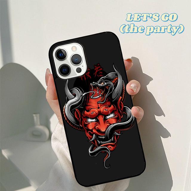 Autumu Japanese samurai oni mask Phone Case Cover for iPhone 16 15 12 mini 11 13 14 Pro Max SE 2020 Apple 6S 7 8 Plus Coque