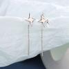 925 Silver Star Earring for Women Girl Simple Tassels Chain Fashion Office Jewelry Gift