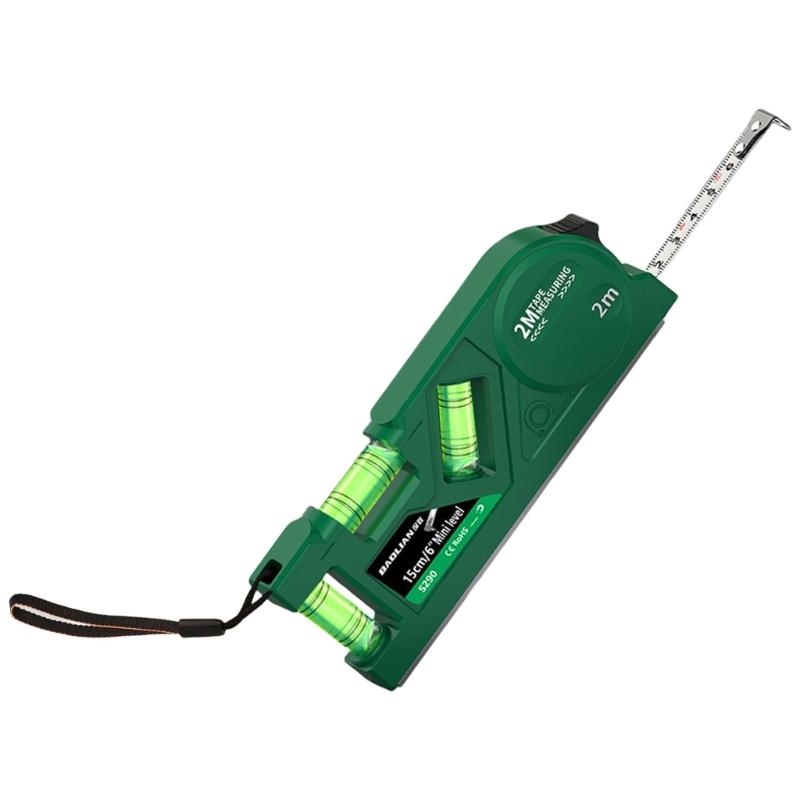 

Woodworking Level Gauge Magnetic Protractor with Tape Measure Measuring Tool Portable Pocket Level Ruler High Precisions 1