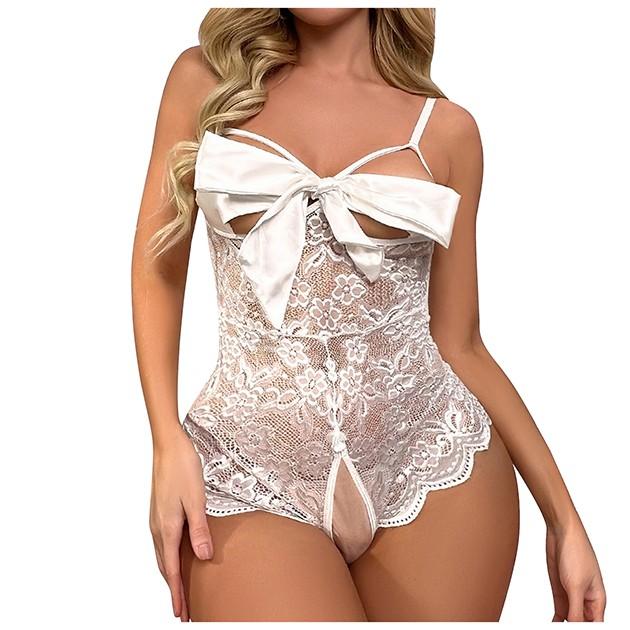 Moda damska seksowna koronkowa jednoczęściowa bielizna z dekoltem w szpic