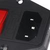 IEC320 C14 AC Electrical Socket Red LED Rocker Switch 10A 250V 3 Pin for Home Theater System Power Access