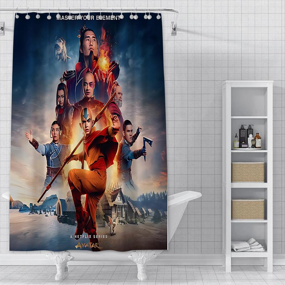 Classic Anime Avatar The Last Airbender Shower Curtain Waterproof Polyester Fabric Paint Bath Curtain Bathroom Decor Curtain