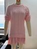 2025 Autumn/Winter Bestseller Women's Knitted Solid Sweater & Short Skirt Set