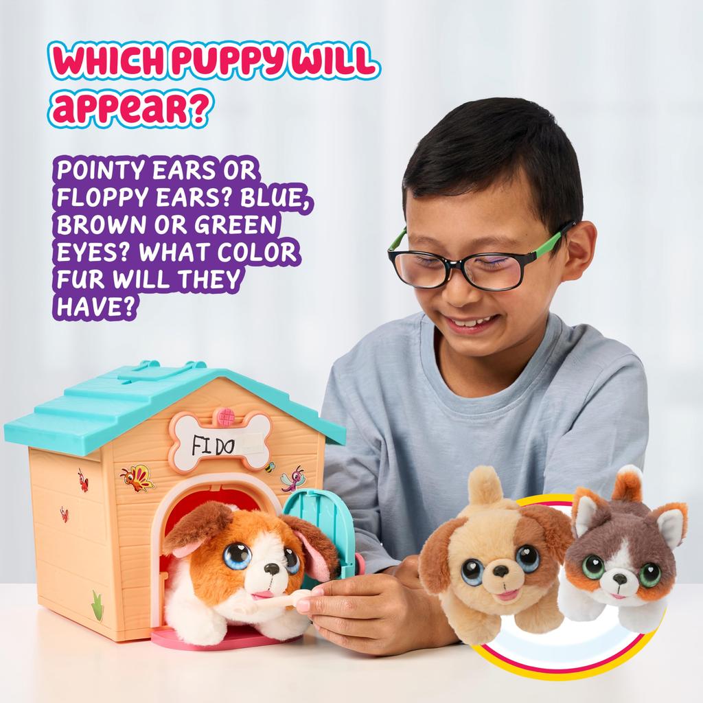 Little Live Pets Mein Welpenheim Mini-Spielset, Orange, Bau-und-Spiel Hundehütte Spielzeug, Anpassbares Welpen-Stofftier für Kinder ab 5 Jahren