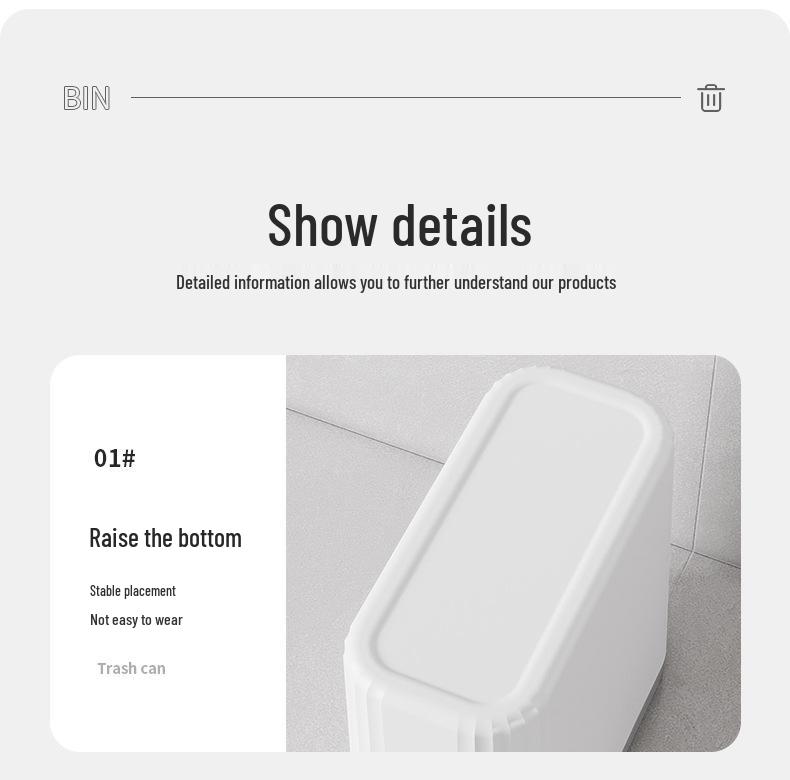 Smart Large-Capacity Trash Can with Lid for Bathroom, Toilet, Kitchen, and Living Room