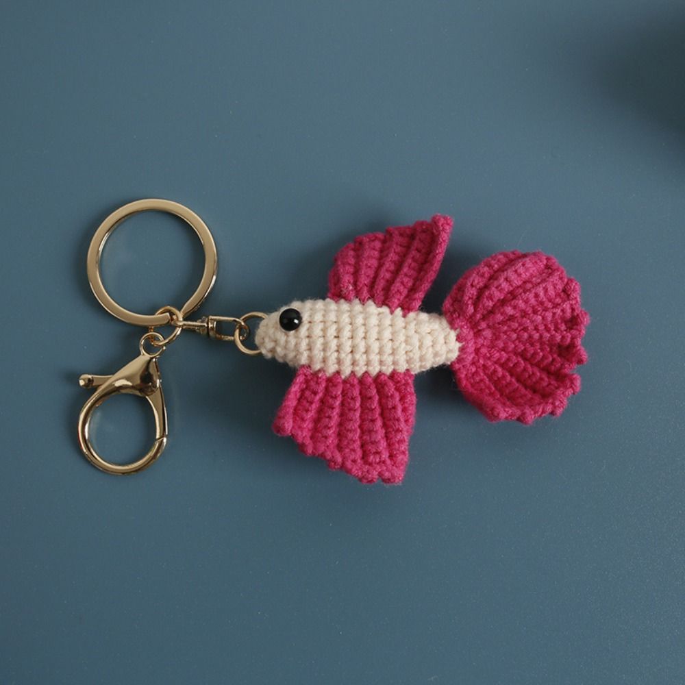Ocean Series Crochet Keychain Handmaking Crochet Shark Doll Knitted Keyrings  Bag Charm