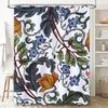 Floral Print Shower Curtain Waterproof Fabric Home Decor Bathroom Accessories Decoration Panel for Bathtub