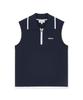 Antomas Spaceship Half-Zip Knit Sleeveless Top For Women - Navy