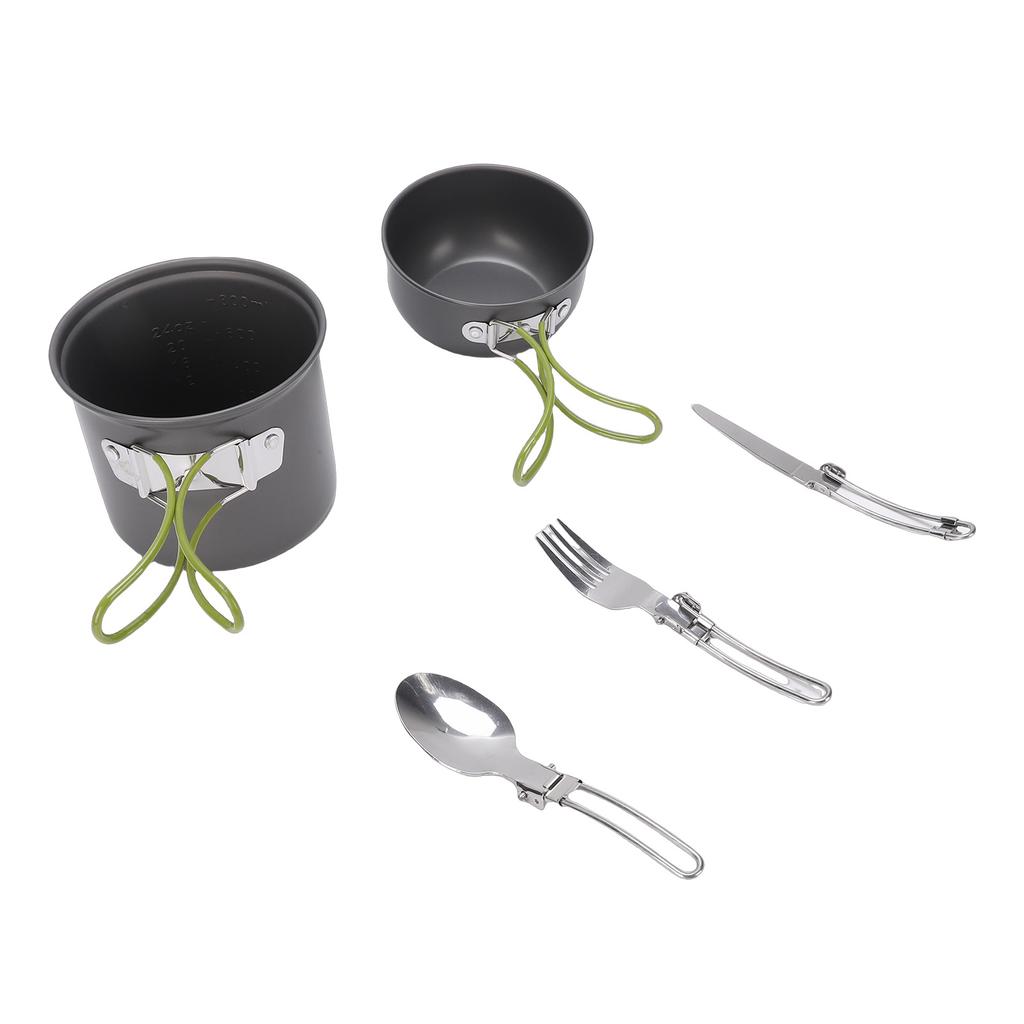 Camping Cookware Mess Kit Backpacking Pot Gear Camping Cooking Pot Pan Set for 1-2 Person Hiking Outdoor Picnic