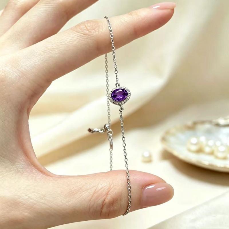 Womens Colorful Gemstone Bracelet Adjustable Oval Gem Jewelry