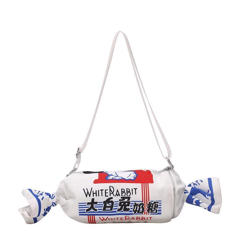 

Cute Cartoon Canvas Shoulder Bag For Girls White Bunny Design