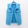 Women's Denim Vest Short Slim Slimming Wear Sleeveless Jacket Multicolor Cardigan Tops