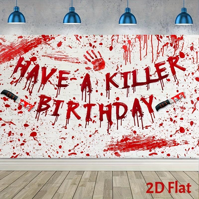 Party Background Banner 2D flat banner 1 piece of eerie Halloween zombie-themed horror background banner for a party 100x150cm