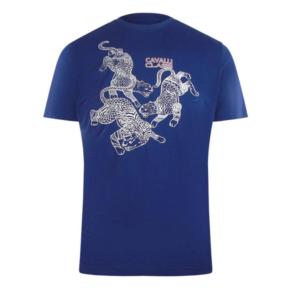 Cavalli Class Mens Leopard Logo T-Shirt