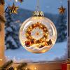 Luminous Holiday Tree Decorations Light Up Christmas Ball Ornaments Glowing Scene Xmas Hanging Decoration Clear Coordinated Layout Ornaments Acrylic