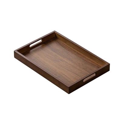 Abwaschbares rechteckiges Bambustablett mit Griffen, japanischer Stil, perfekt für Mittagessen, Mahlzeiten, kleine Gegenstände, Cafétablett, Tee, Teetassen und mehr, 44304cm