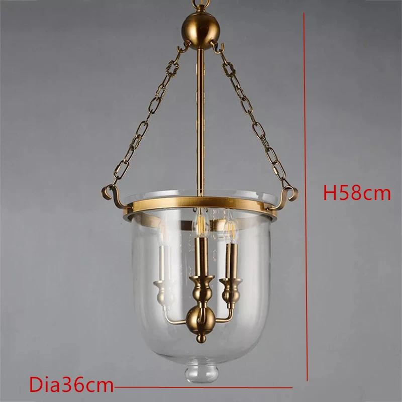 

Circular American retro LED pendant light with iron chain gold lamp bedside dining room candles other bedroom lighting fixtures Warm White