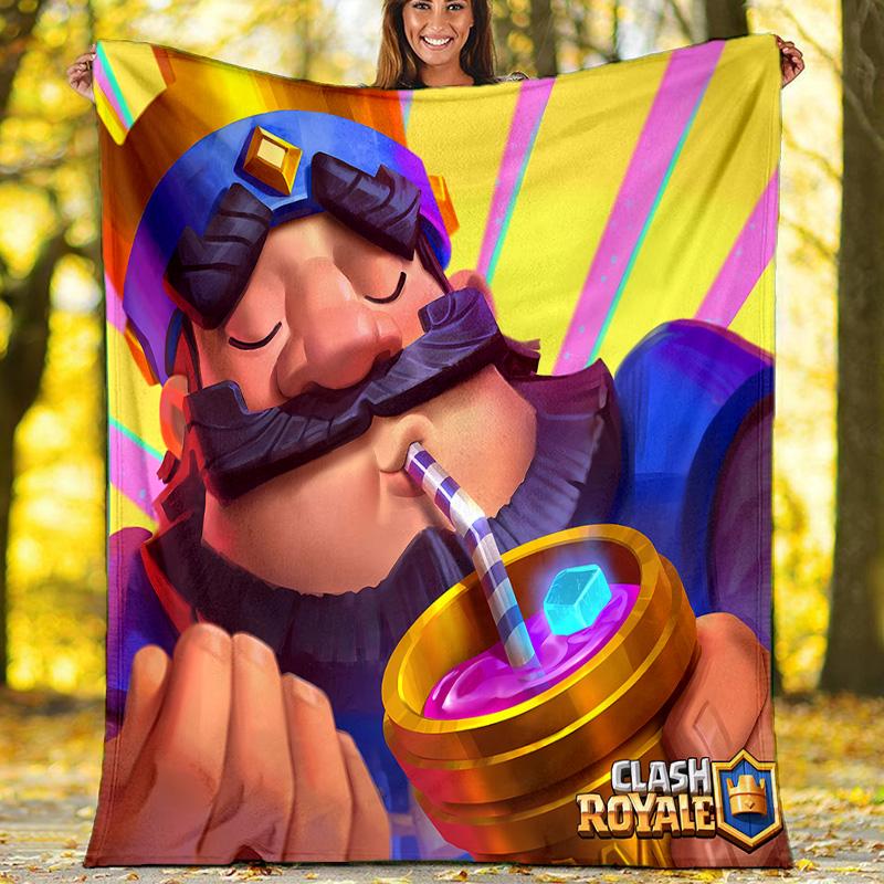 Clash Royale printed throw blanket—lightweight,soft,warm;versatile blanket for all seasons—perfect as &air-conditioning throw,nap blanket